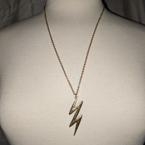 Long lightning bolt pendant necklace